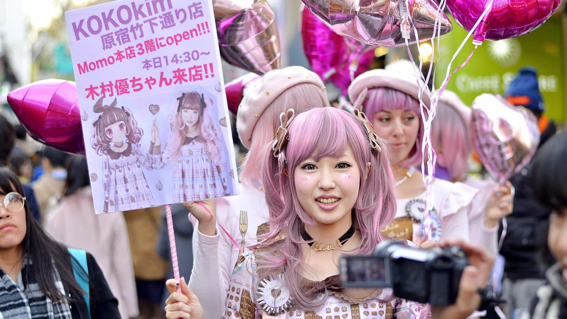 Takeshita Street colorful fashion boutiques and street food, Harajuku, Tokyo, Japan